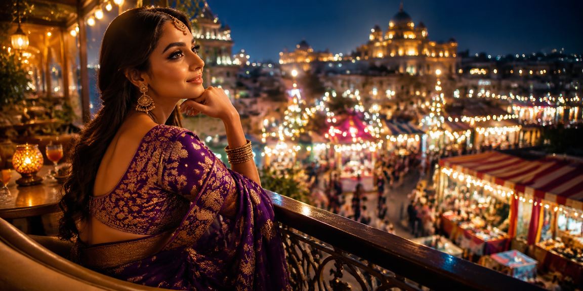 Night market view with mobile casino app in India