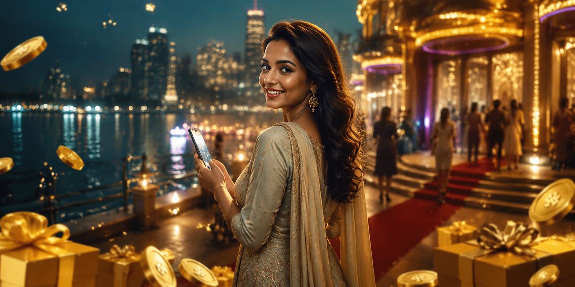 Mobile user enjoying online casino betting in Bandra Mumbai at night